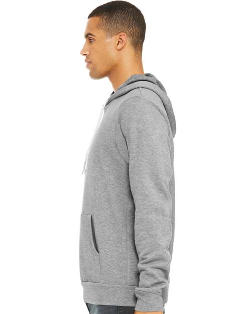 BELLA + CANVAS Sponge Fleece Hoodie 3719 Athletic Heather Custom Embroidered Business Logo