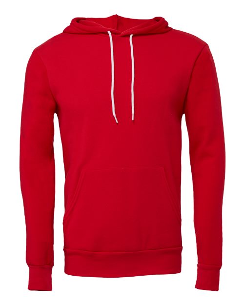BELLA + CANVAS Sponge Fleece Hoodie 3719 Red Custom Embroidered Business Logo