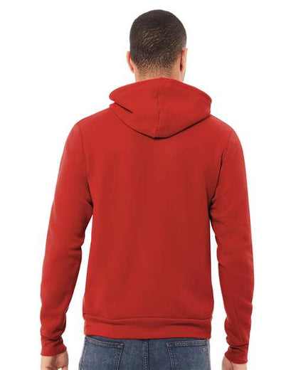 BELLA + CANVAS Sponge Fleece Hoodie 3719 Red Custom Embroidered Business Logo