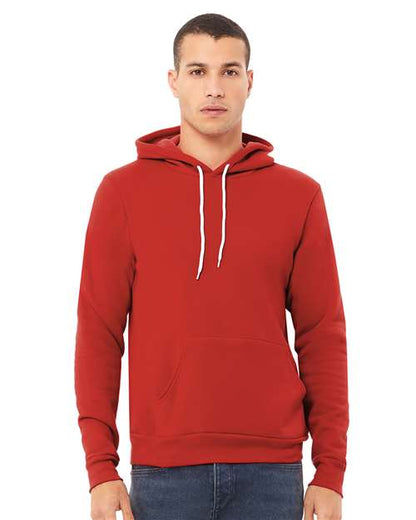 Custom Embroidered  BELLA + CANVAS Sponge Fleece Hoodie 3719 Red
