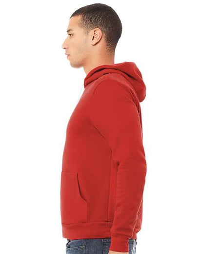 BELLA + CANVAS Sponge Fleece Hoodie 3719 Red Custom Embroidered Business Logo