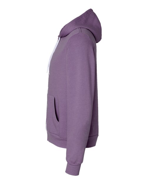 BELLA + CANVAS Sponge Fleece Full-Zip Hoodie 3739 Heather Team Purple