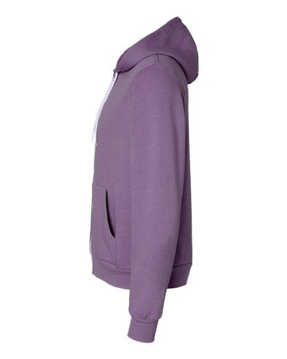 BELLA + CANVAS Sponge Fleece Full-Zip Hoodie 3739 Heather Team Purple