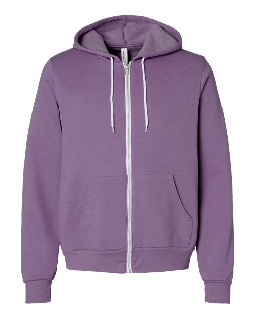 BELLA + CANVAS Sponge Fleece Full-Zip Hoodie 3739 Heather Team Purple