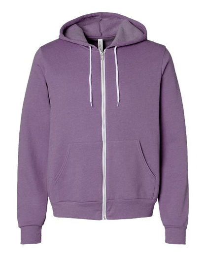 BELLA + CANVAS Sponge Fleece Full-Zip Hoodie 3739 Heather Team Purple