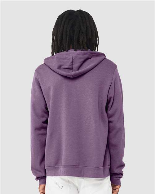 BELLA + CANVAS Sponge Fleece Full-Zip Hoodie 3739 Heather Team Purple
