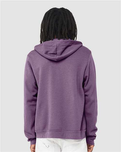 BELLA + CANVAS Sponge Fleece Full-Zip Hoodie 3739 Heather Team Purple