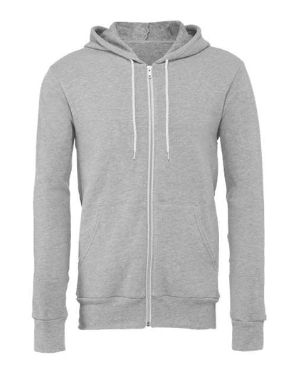 BELLA + CANVAS Sponge Fleece Full-Zip Hoodie 3739 Athletic Heather