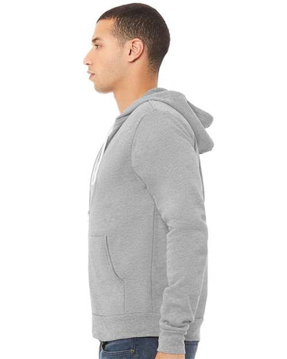BELLA + CANVAS Sponge Fleece Full-Zip Hoodie 3739 Athletic Heather