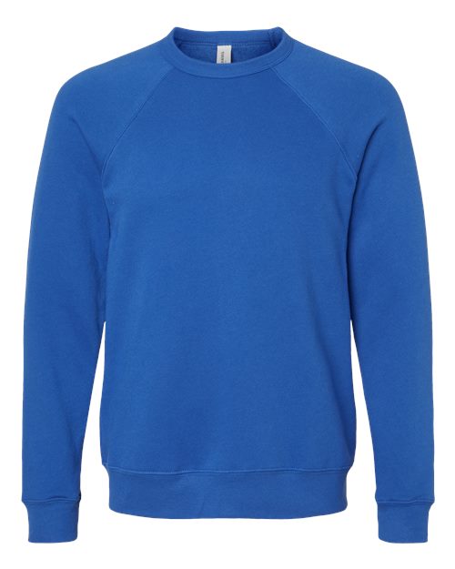 BELLA + CANVAS Sponge Fleece Raglan Crewneck Sweatshirt 3901 Custom Embroidered Business Logo