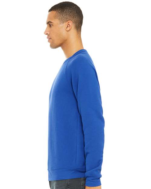 BELLA + CANVAS Sponge Fleece Raglan Crewneck Sweatshirt 3901 Custom Embroidered Business Logo