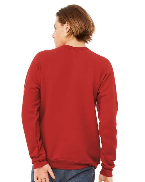 BELLA + CANVAS Sponge Fleece Raglan Crewneck Sweatshirt 3901 Red
