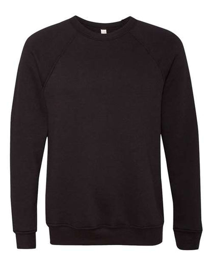 BELLA + CANVAS Sponge Fleece Raglan Crewneck Sweatshirt 3901 Custom Embroidered Business Logo