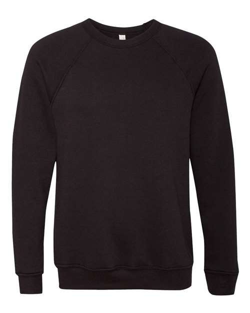 BELLA + CANVAS Sponge Fleece Raglan Crewneck Sweatshirt 3901 Custom Embroidered Business Logo
