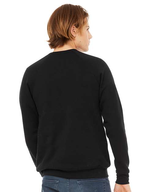 BELLA + CANVAS Sponge Fleece Raglan Crewneck Sweatshirt 3901 Black