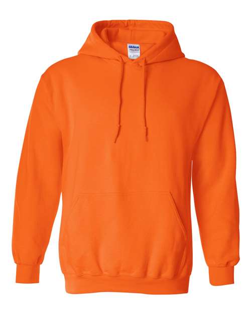 Gildan Heavy Blend™ Hooded Sweatshirt 18500 Safety Orange Custom Embroidered Business Logo