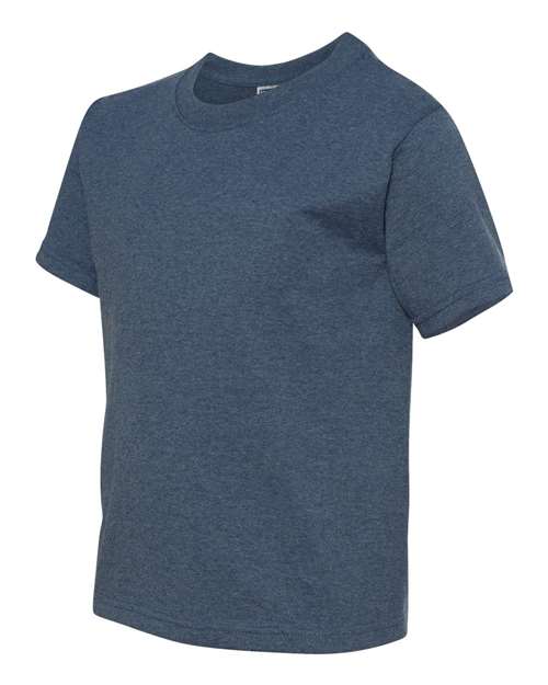 JERZEES Dri-Power® Youth 50/50 T-Shirt 29BR Vintage Heather Blue Custom Embroidered Business Logo