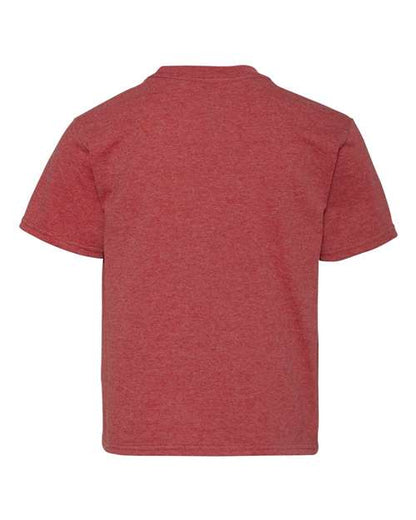 JERZEES Dri-Power® Youth 50/50 T-Shirt 29BR Vintage Heather Red Custom Embroidered Business Logo