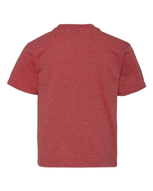 JERZEES Dri-Power® Youth 50/50 T-Shirt 29BR Vintage Heather Navy Custom Embroidered Business Logo