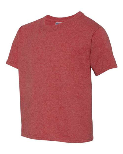 JERZEES Dri-Power® Youth 50/50 T-Shirt 29BR Vintage Heather Red Custom Embroidered Business Logo