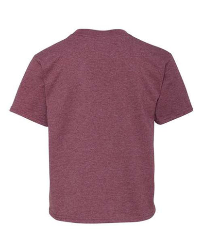 JERZEES Dri-Power® Youth 50/50 T-Shirt 29BR Vintage Heather Maroon Custom Embroidered Business Logo