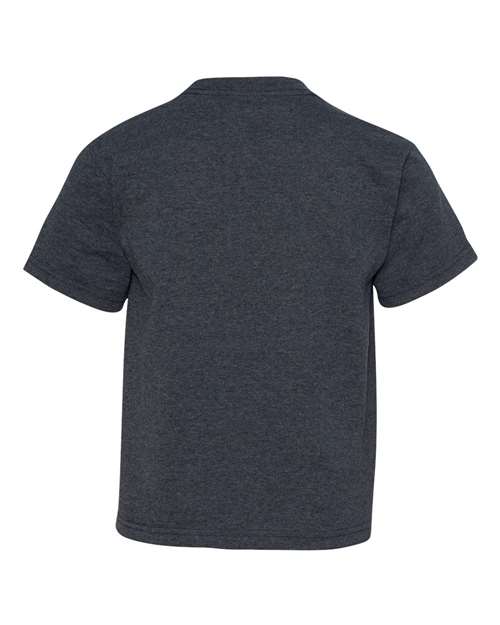 JERZEES Dri-Power® Youth 50/50 T-Shirt 29BR Vintage Heather Navy Custom Embroidered Business Logo