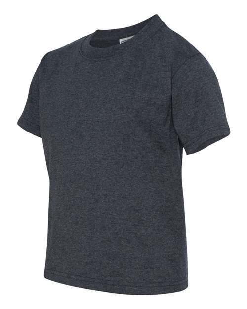 JERZEES Dri-Power® Youth 50/50 T-Shirt 29BR Vintage Heather Navy Custom Embroidered Business Logo