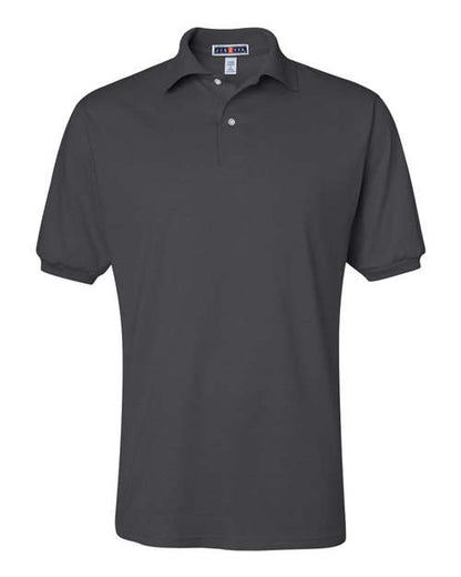 JERZEES SpotShield™ 50/50 Polo 437MSR Charcoal Grey Custom Embroidered Business Logo