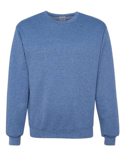 JERZEES NuBlend® Crewneck Sweatshirt 562MR Vintage Heather Blue Custom Embroidered Business Logo