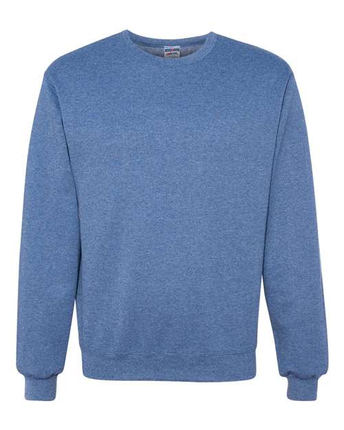 JERZEES NuBlend® Crewneck Sweatshirt 562MR Vintage Heather Blue Custom Embroidered Business Logo