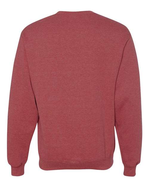 JERZEES NuBlend® Crewneck Sweatshirt 562MR Vintage Heather Red Custom Embroidered Business Logo