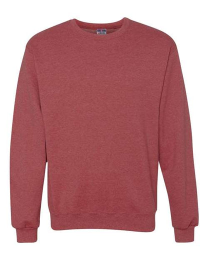 JERZEES NuBlend® Crewneck Sweatshirt 562MR Vintage Heather Red Custom Embroidered Business Logo