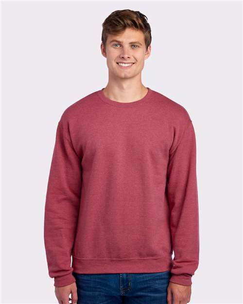 Custom Embroidered  JERZEES NuBlend® Crewneck Sweatshirt 562MR Vintage Heather Red