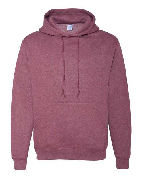 JERZEES NuBlend® Hooded Sweatshirt 996MR Vintage Heather Maroon Custom Embroidered Business Logo