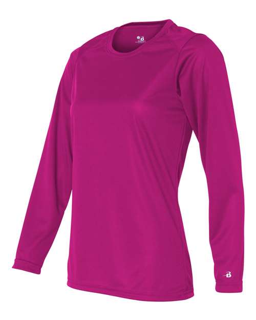 Badger Women's B-Core Long Sleeve T-Shirt 4164 Hot Pink