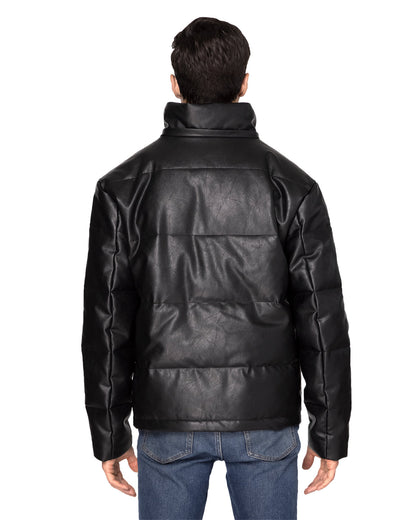 Threadfast Apparel Unisex Vegan Leather Puffer Jacket 397J