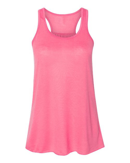 BELLA + CANVAS Women's Flowy Racerback Tank 8800 Neon Pink