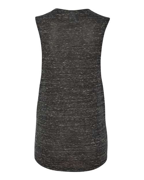 BELLA + CANVAS Women's Flowy Scoop Muscle Tank 8803 Black Marble