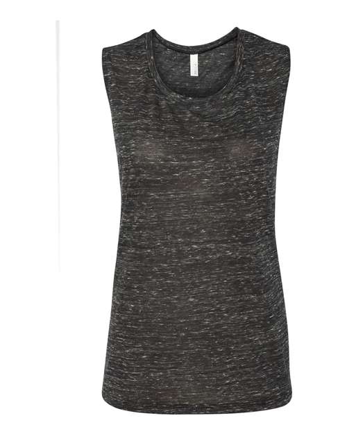BELLA + CANVAS Women's Flowy Scoop Muscle Tank 8803 Black Marble