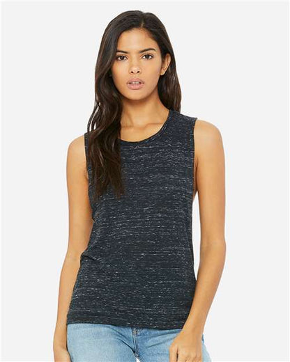 BELLA + CANVAS Women's Flowy Scoop Muscle Tank 8803 Black Marble