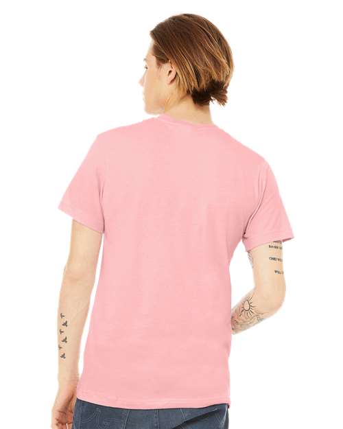 BELLA + CANVAS Jersey Tee 3001 Pink Custom Embroidered Business Logo