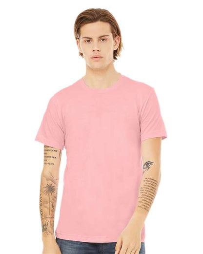 BELLA + CANVAS Jersey Tee 3001 Pink Custom Embroidered Business Logo