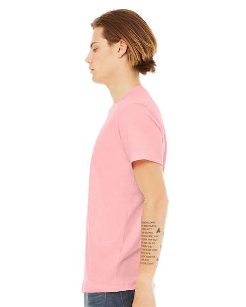 BELLA + CANVAS Jersey Tee 3001 Pink Custom Embroidered Business Logo