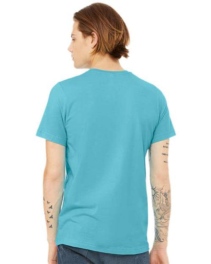 BELLA + CANVAS Jersey Tee 3001 Turquoise Custom Embroidered Business Logo