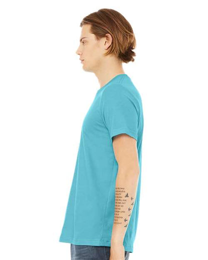 BELLA + CANVAS Jersey Tee 3001 Turquoise Custom Embroidered Business Logo