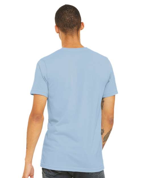 BELLA + CANVAS Jersey Tee 3001 Baby Blue Custom Embroidered Business Logo