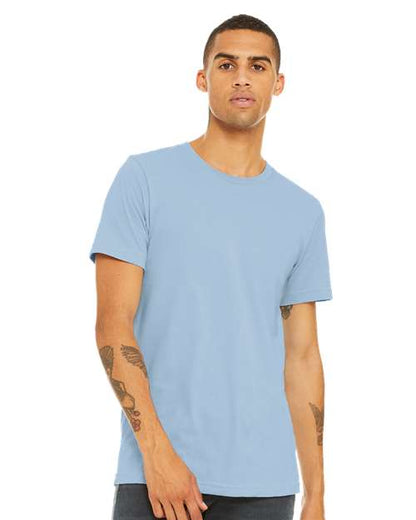 BELLA + CANVAS Jersey Tee 3001 Baby Blue Custom Embroidered Business Logo