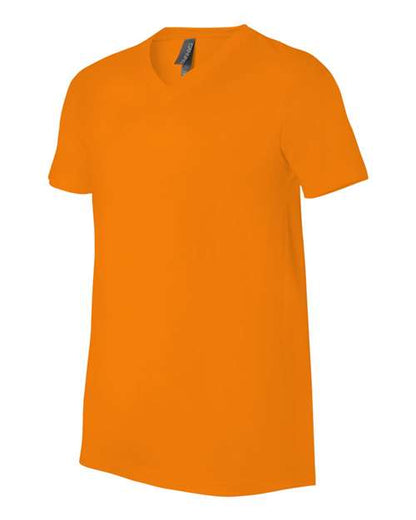 BELLA + CANVAS Jersey V-Neck Tee 3005 Orange Custom Embroidered Business Logo