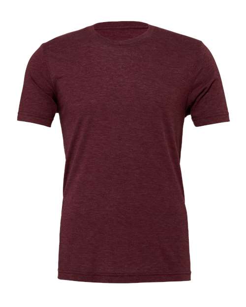BELLA + CANVAS Triblend Tee 3413 Maroon Triblend Custom Embroidered Business Logo