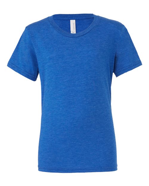 BELLA + CANVAS Triblend Tee 3413 True Royal Triblend Custom Embroidered Business Logo